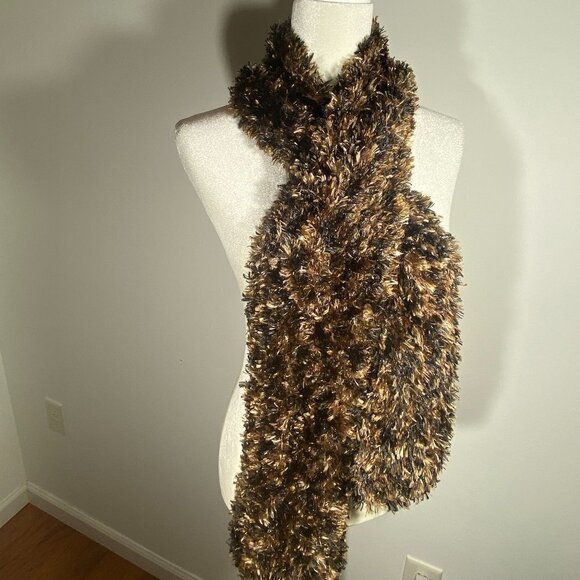 Ladies Cejon Multi/Brown Scarf Made In Taiwan - Picture 1 of 6